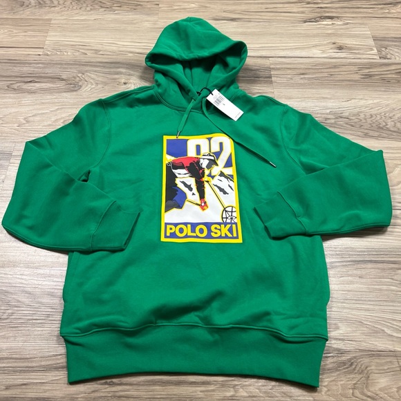 Polo Ralph Lauren Other - POLO Ralph Lauren Fleece Ski Alpine Mountain Green Hoodie Men’s Small $168 NWT